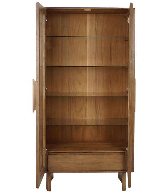 VITRINA 100 X 43 X 190 PIOLIN MADERA ACACIA