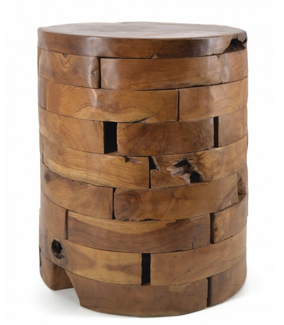 MESITA AUXILIAR 35 Ø X 45 TARZOS MADERA TECA NATURAL