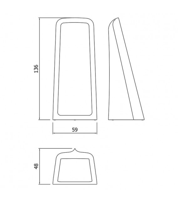 ESPEJO DE PIE 59 X 48 X 136 KARMA POLIETILENO MARRON