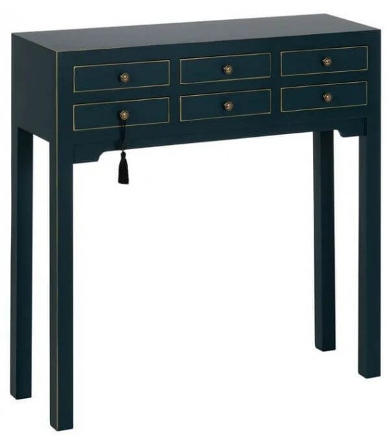 CONSOLA 85 X 26 X 85 TURCA MADERA LACADA EN AZUL