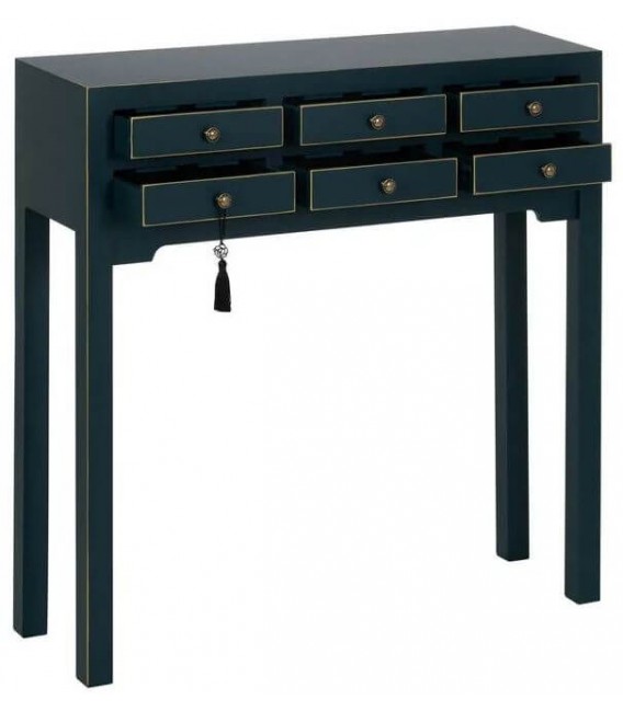 CONSOLA 85 X 26 X 85 TURCA MADERA LACADA EN AZUL