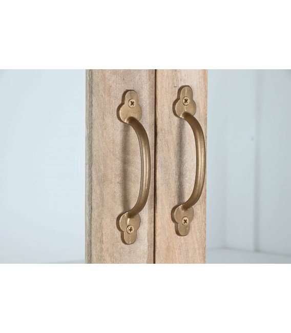 VITRINA 120 X 50 X 205 NAPOLI MADERA NATURAL Y BLANCO