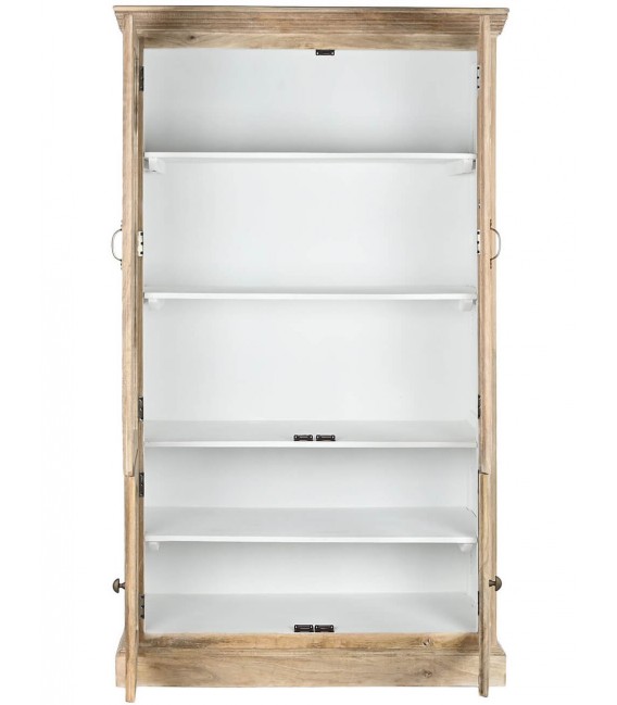 VITRINA 120 X 50 X 205 NAPOLI MADERA NATURAL Y BLANCO