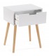 MESITA AUXILIAR 40 X 30 X 52 PAPIRO MDF BLANCO MADERA NATURAL