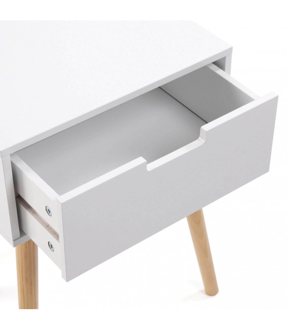 MESITA AUXILIAR 40 X 30 X 52 PAPIRO MDF BLANCO MADERA NATURAL