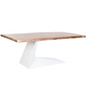 MESA DE COMEDOR 200 X 100 X 76 MARTINI MADERA NATURAL METAL BANCO
