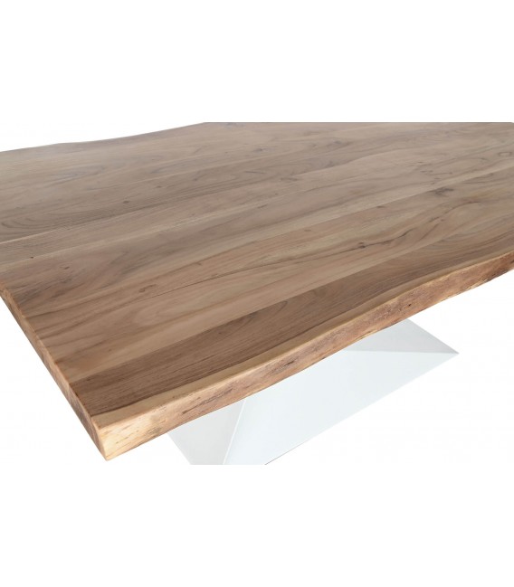 MESA DE COMEDOR 200 X 100 X 76 MARTINI MADERA NATURAL METAL BANCO