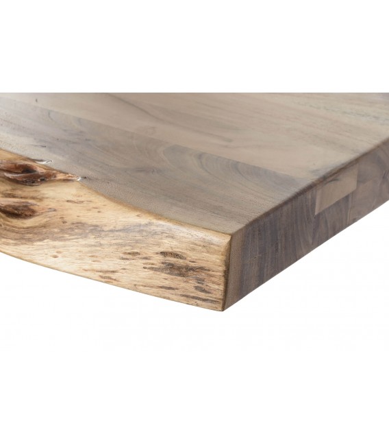 MESA DE COMEDOR 200 X 100 X 76 MARTINI MADERA NATURAL METAL BANCO