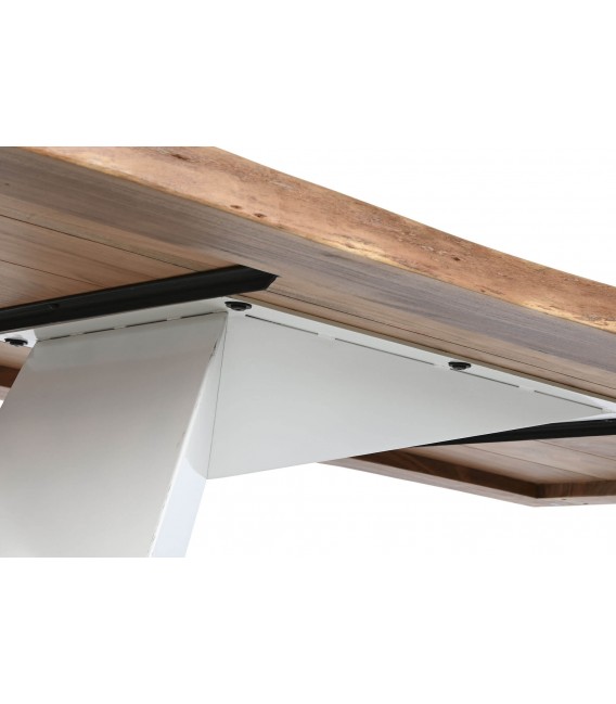 MESA DE COMEDOR 200 X 100 X 76 MARTINI MADERA NATURAL METAL BANCO