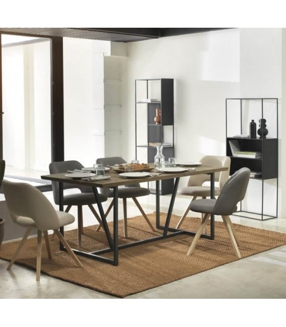 SILLA 53 X 58 X 81 ABEJA MADERA NATURAL TEXTIL BEIGE