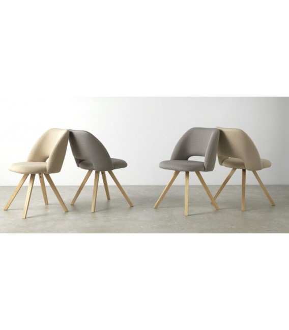 SILLA 53 X 58 X 81 ABEJA MADERA NATURAL TEXTIL BEIGE