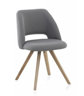 SILLA 53 X 58 X 81 ABEJA MADERA NATURAL TEXTIL GRIS