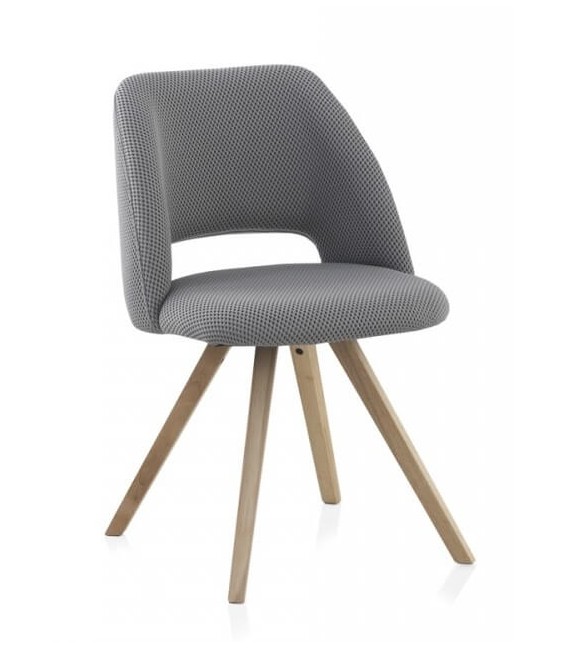 SILLA 53 X 58 X 81 ABEJA MADERA NATURAL TEXTIL GRIS