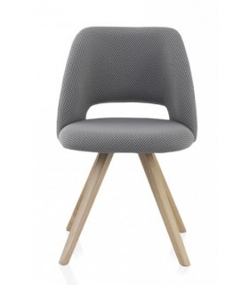 SILLA 53 X 58 X 81 ABEJA MADERA NATURAL TEXTIL GRIS