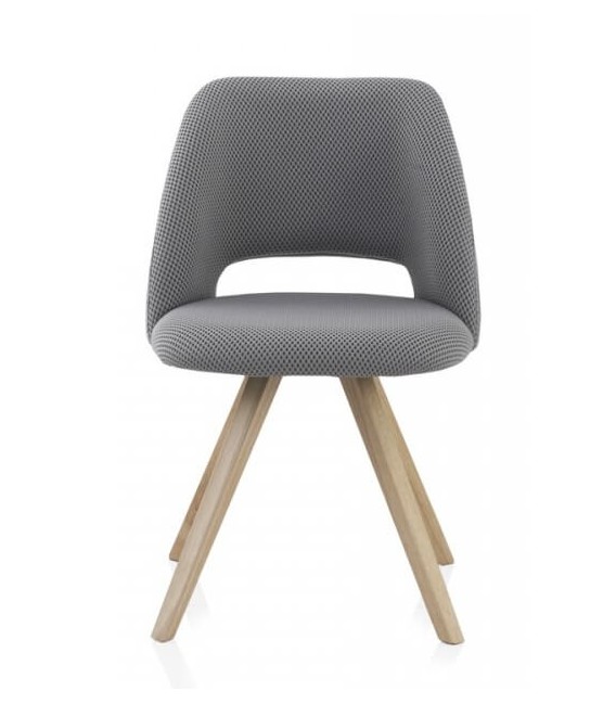 SILLA 53 X 58 X 81 ABEJA MADERA NATURAL TEXTIL GRIS