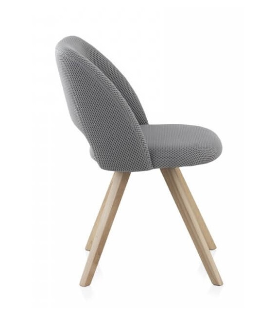 SILLA 53 X 58 X 81 ABEJA MADERA NATURAL TEXTIL GRIS