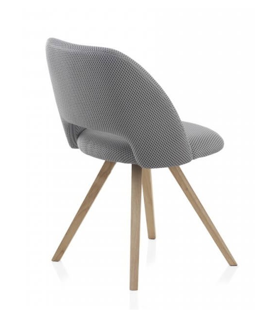 SILLA 53 X 58 X 81 ABEJA MADERA NATURAL TEXTIL GRIS