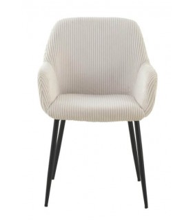 SILLON COMEDOR 57 X 61 X 83 CHULIA PANA BLANCA METAL NEGRO
