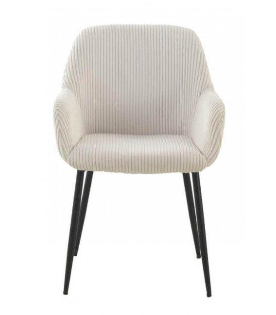 SILLON COMEDOR 57 X 61 X 83 CHULIA PANA BLANCA METAL NEGRO