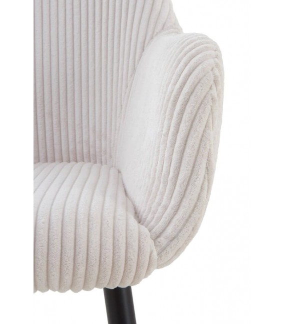 SILLON COMEDOR 57 X 61 X 83 CHULIA PANA BLANCA METAL NEGRO