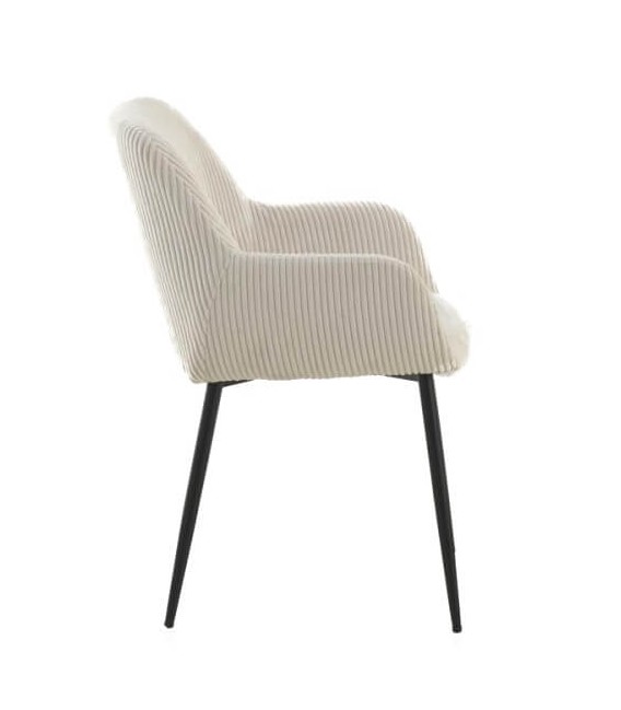 SILLON COMEDOR 57 X 61 X 83 CHULIA PANA BLANCA METAL NEGRO