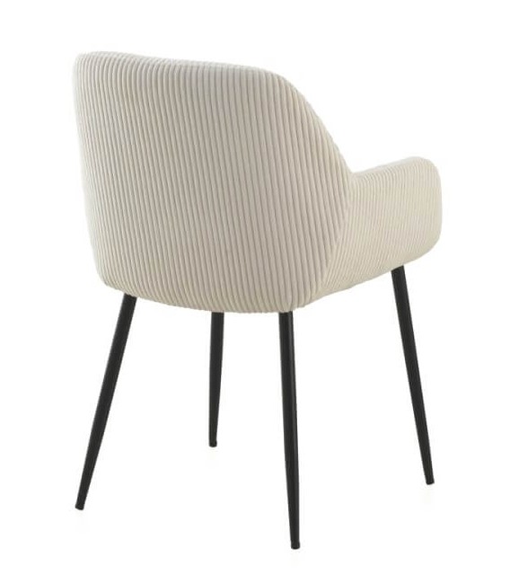 SILLON COMEDOR 57 X 61 X 83 CHULIA PANA BLANCA METAL NEGRO