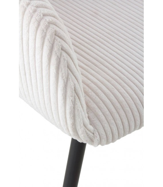 SILLON COMEDOR 57 X 61 X 83 CHULIA PANA BLANCA METAL NEGRO