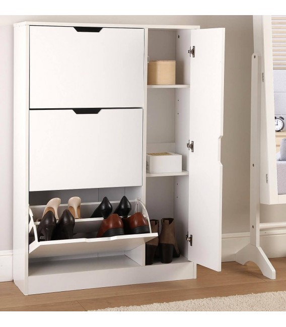 ZAPATERO 80 X 24 X 117 BULGA MELAMINA BLANCO