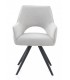SILLON COMEDOR 59 X 62 X 85 CAINE METAL NEGRO TEXTIL BLANCO