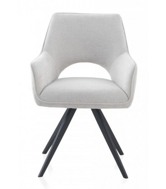 SILLON COMEDOR 59 X 62 X 85 CAINE METAL NEGRO TEXTIL BLANCO