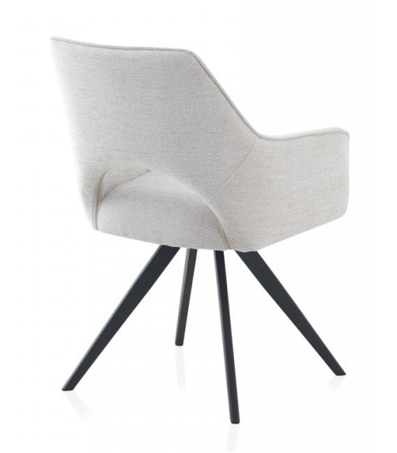 SILLON COMEDOR 59 X 62 X 85 CAINE METAL NEGRO TEXTIL BLANCO