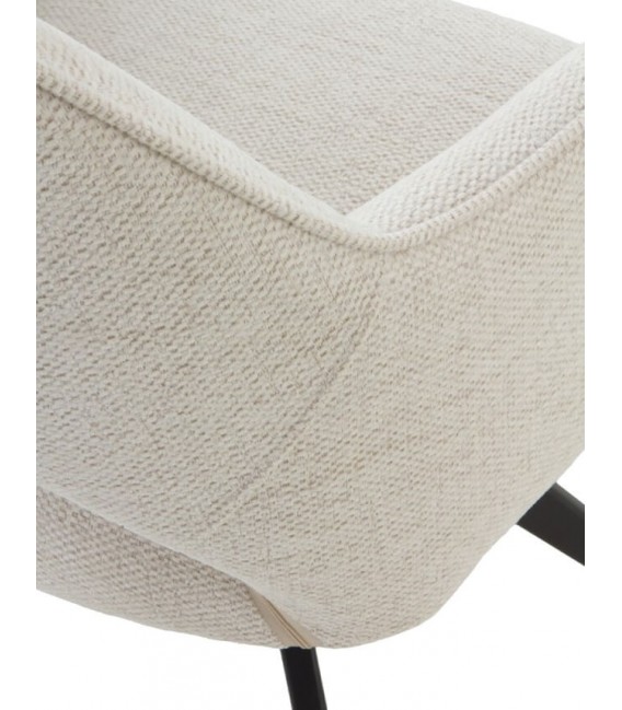 SILLON COMEDOR 59 X 62 X 85 CAINE METAL NEGRO TEXTIL BLANCO