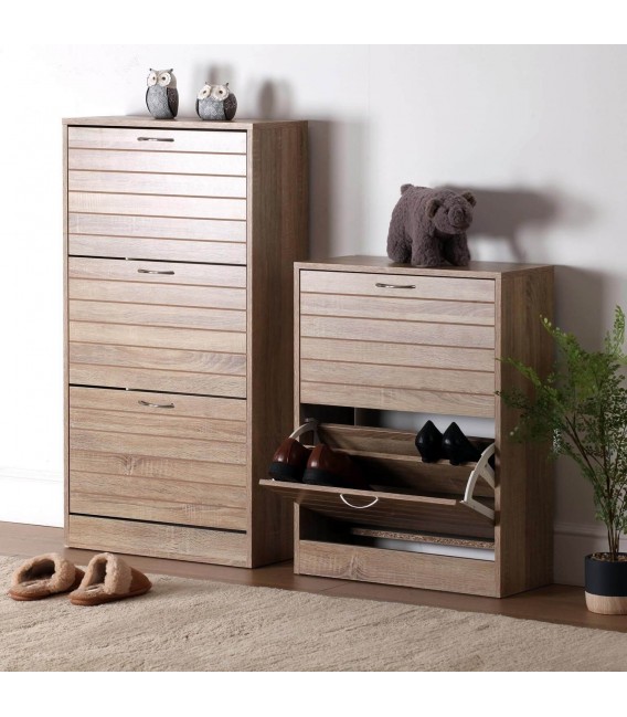 ZAPATERO 57 X 24 X 107 LANIK TRIPLE MELAMINA ROBLE