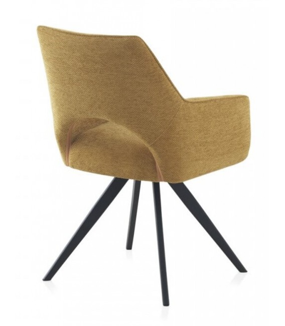 SILLON COMEDOR 59 X 62 X 85 CAINE GIRATORIO METAL NEGRO TEXTIL MOSTAZA