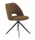SILLON COMEDOR 53 X 51 X 89 LANPO GIRATIORIO METAL NEGRO TEXTIL MOSTAZA