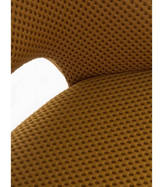 SILLON COMEDOR 53 X 51 X 89 LANPO GIRATIORIO METAL NEGRO TEXTIL MOSTAZA