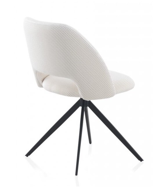 SILLA 53 X 51 X 89 LANPO GIRATIORIO METAL NEGRO TEXTIL BLANCO