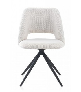 SILLA 53 X 51 X 89 LANPO GIRATIORIO METAL NEGRO TEXTIL BLANCO