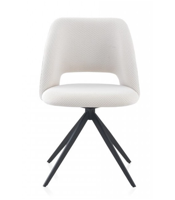 SILLA 53 X 51 X 89 LANPO GIRATIORIO METAL NEGRO TEXTIL BLANCO