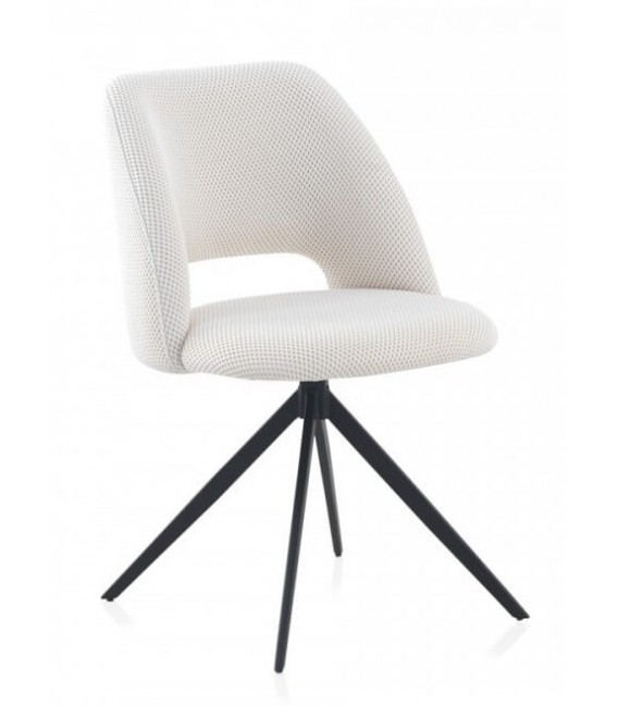 SILLA 53 X 51 X 89 LANPO GIRATIORIO METAL NEGRO TEXTIL BLANCO