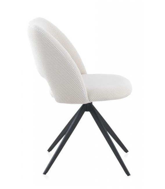 SILLA 53 X 51 X 89 LANPO GIRATIORIO METAL NEGRO TEXTIL BLANCO