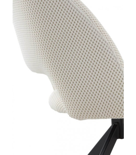 SILLA 53 X 51 X 89 LANPO GIRATIORIO METAL NEGRO TEXTIL BLANCO