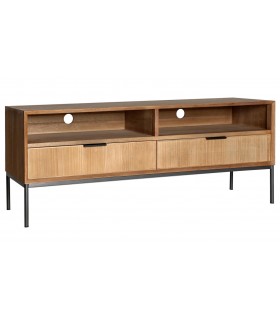 MUEBLE DE TV 140 X 44 X 55 MEIRA MADERA NATURAL METAL NEGRO