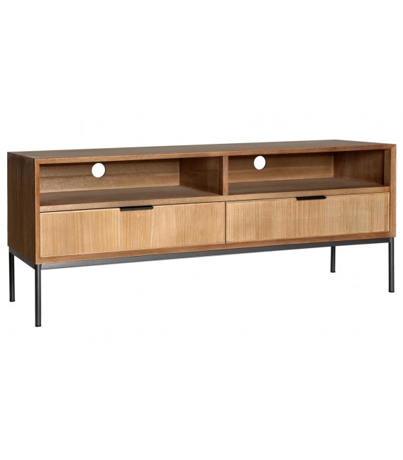 MUEBLE DE TV 140 X 44 X 55 MEIRA MADERA NATURAL METAL NEGRO
