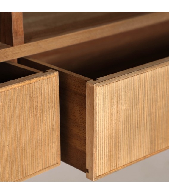 MUEBLE DE TV 140 X 44 X 55 MEIRA MADERA NATURAL METAL NEGRO