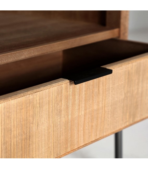 MUEBLE DE TV 140 X 44 X 55 MEIRA MADERA NATURAL METAL NEGRO