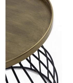 MESITA AUXILIAR 45 Ø X 55 TELMA METAL NEGRO Y ORO VIEJO