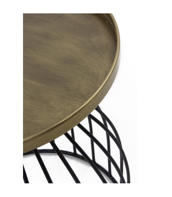 MESITA AUXILIAR 45 Ø X 55 TELMA METAL NEGRO Y ORO VIEJO