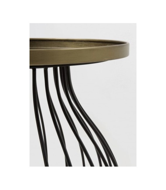 MESITA AUXILIAR 45 Ø X 55 TELMA METAL NEGRO Y ORO VIEJO