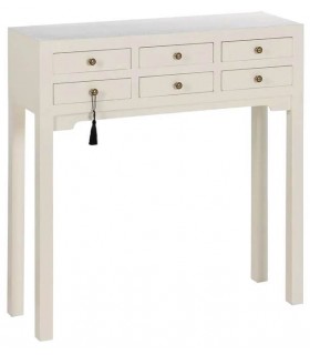 CONSOLA 85 X 26 X 85 TURCA MADERA LACADA EN BLANCO